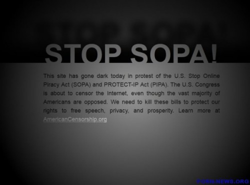 Крупные порно сайты присоединились к протесту против SOPA